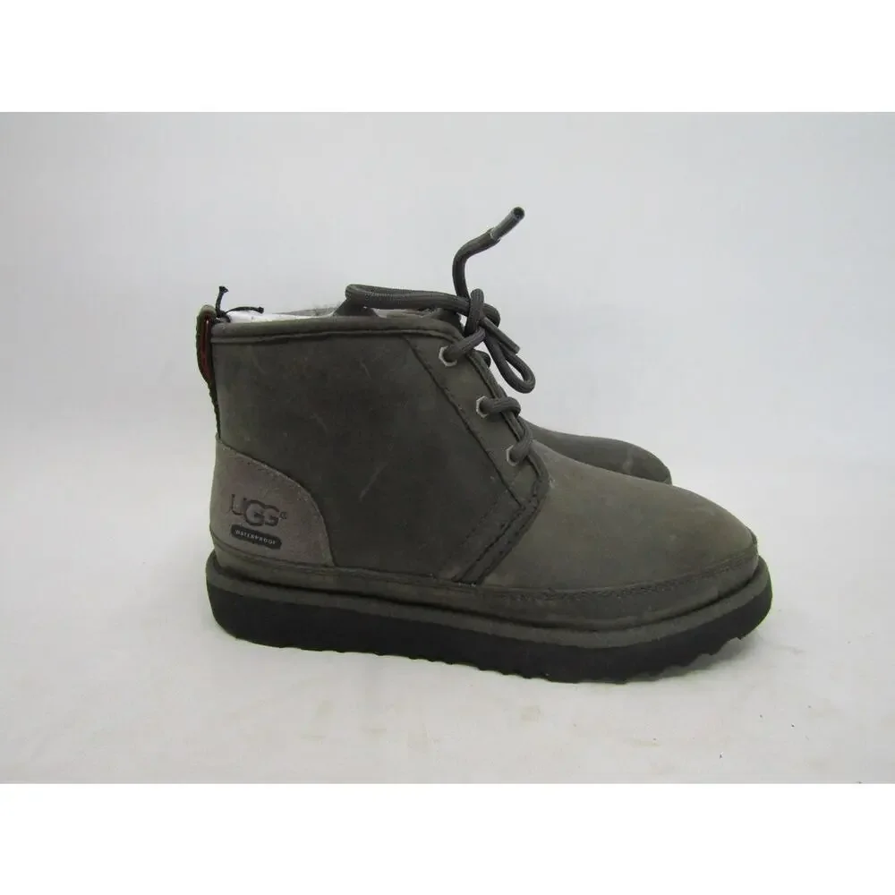 UGG Neumel II Girls Youth Size 2 Charcoal Gray Lace Up Boots